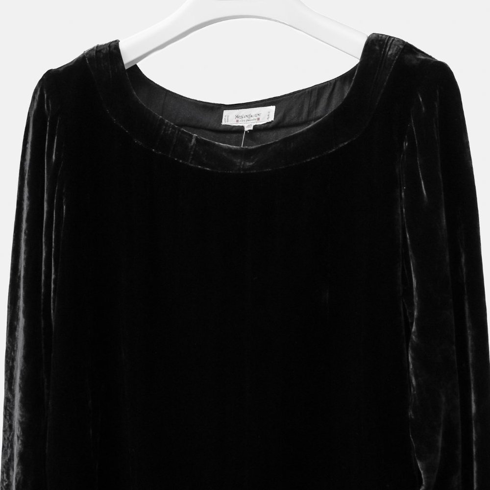 Yves Saint Laurent Rive Gauche Velvet Bateau Topa… - image 3